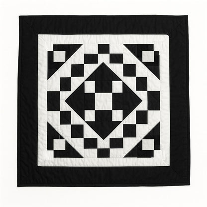 Wall hanging Hand made hand quilted quilt, Throws, Table topper Black Diamond square quilt 100% Cotton Heirloom Quality by HOME HEART Brands