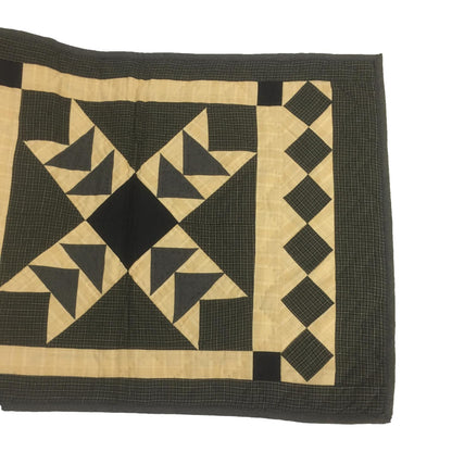 Hand Quilted Primitive flying geese Heritage Star 16"x50" patchwork Table Runner & Toppers by HOME HEART Brands(Made in India)
