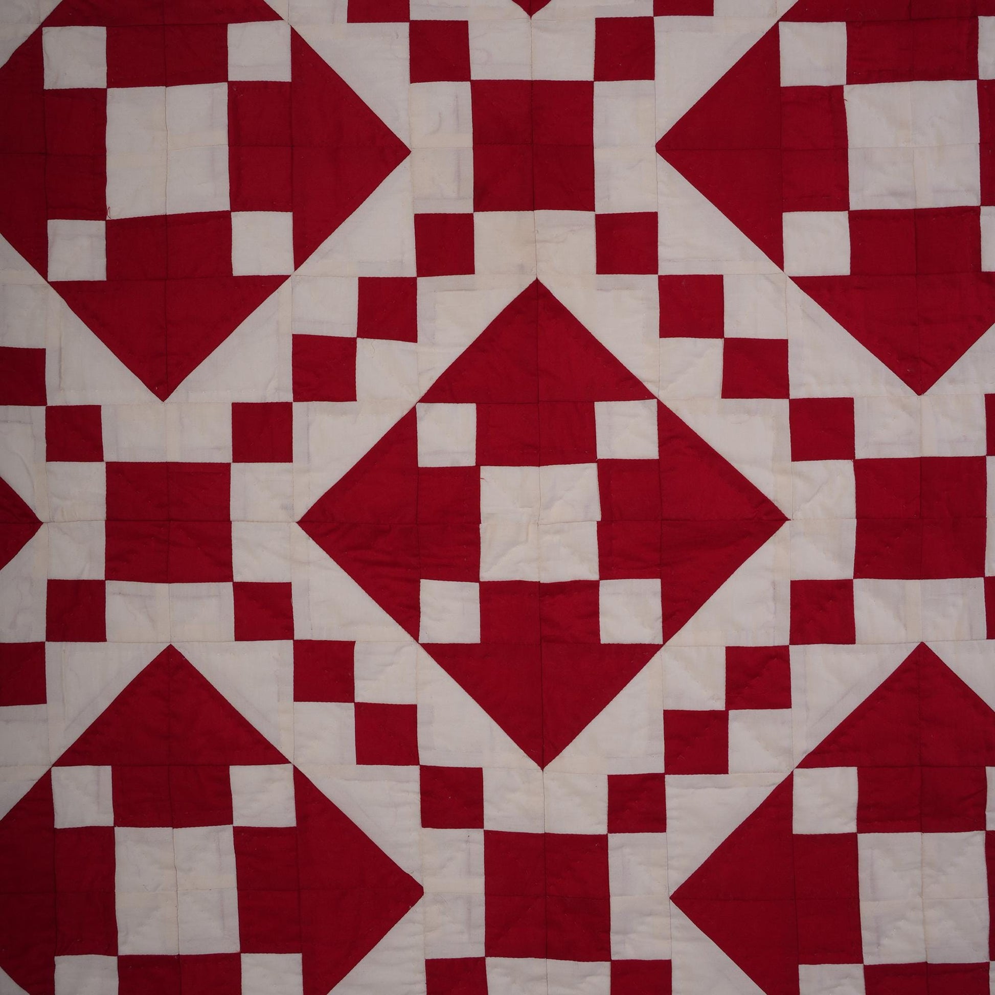 Hand made hand quilted Block quilt, Throw, Table topper, table accent piece, Red Diamond square cotton Heirloom Quality by HOME HEART Brands