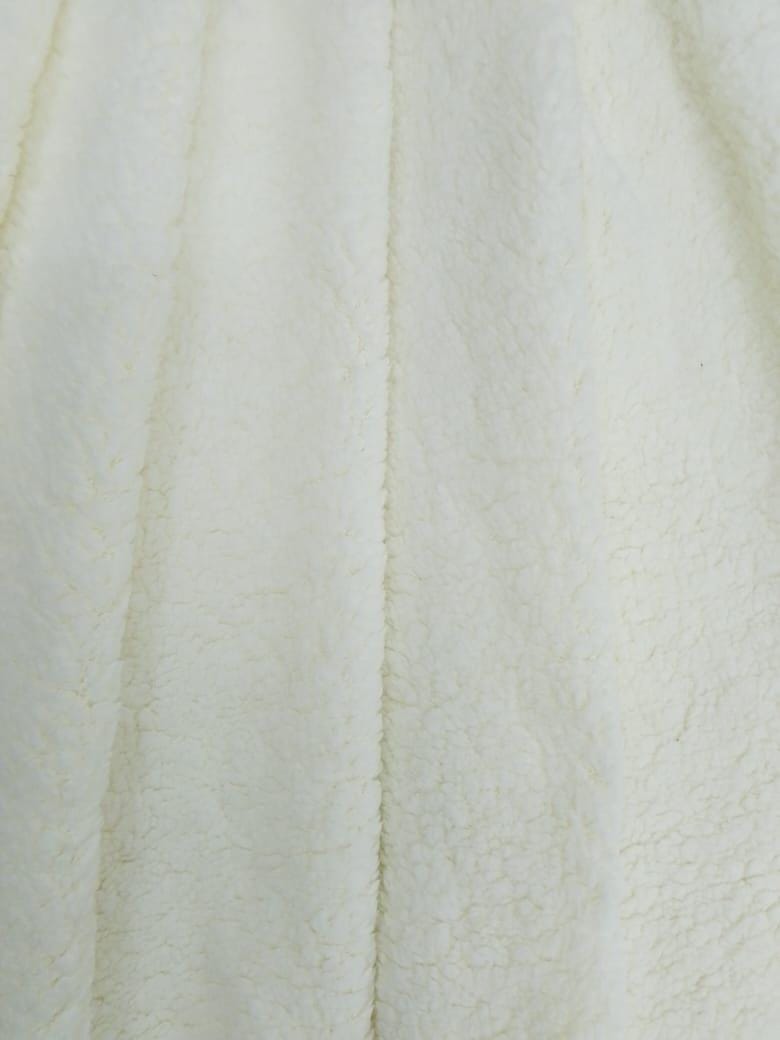 Fabric soft Ivory Plush Sherpa upholstery Plush Fabric choose your yard in cut collection 97 inch wide by HOME HEART Brands (Made in India)