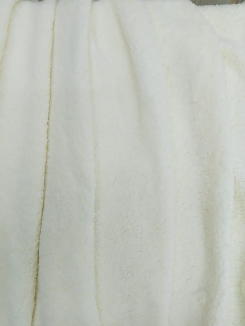 Fabric soft Ivory Plush Sherpa upholstery Plush Fabric choose your yard in cut collection 97 inch wide by HOME HEART Brands (Made in India)
