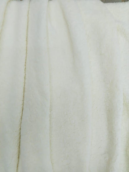 Fabric soft Ivory Plush Sherpa upholstery Plush Fabric choose your yard in cut collection 97 inch wide by HOME HEART Brands (Made in India)
