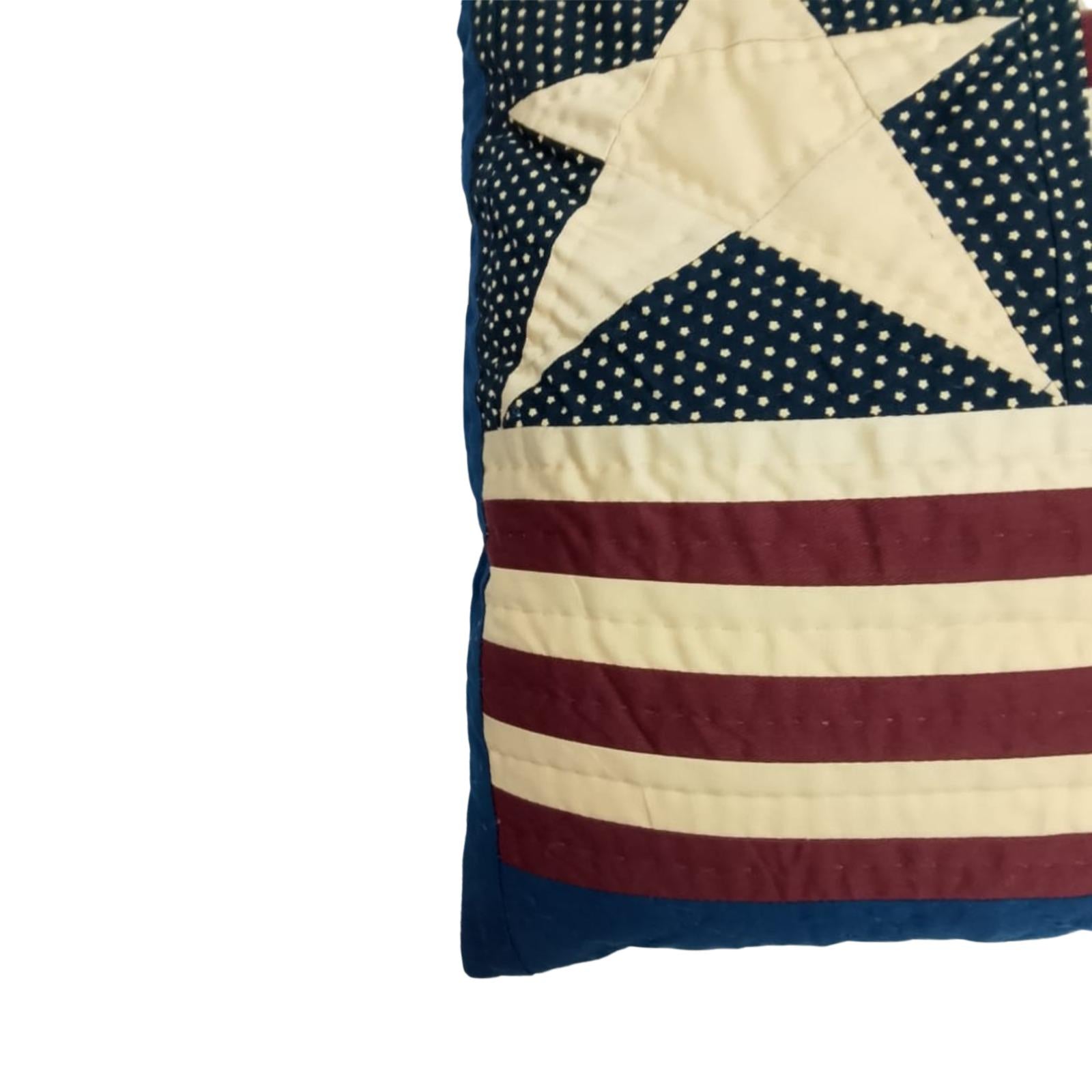 Hand made hand quilted patchwork pillow, cushion cover, calico American Flag Primitive pillow cover by HOME HEART Brands(made in India)