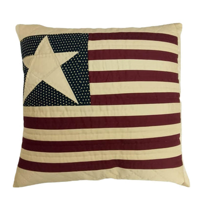 Hand made hand Quilted patchwork pillow cover, cushion, Rustic Americana handmade Star pillow cover by HOME HEART Brands(made in India)