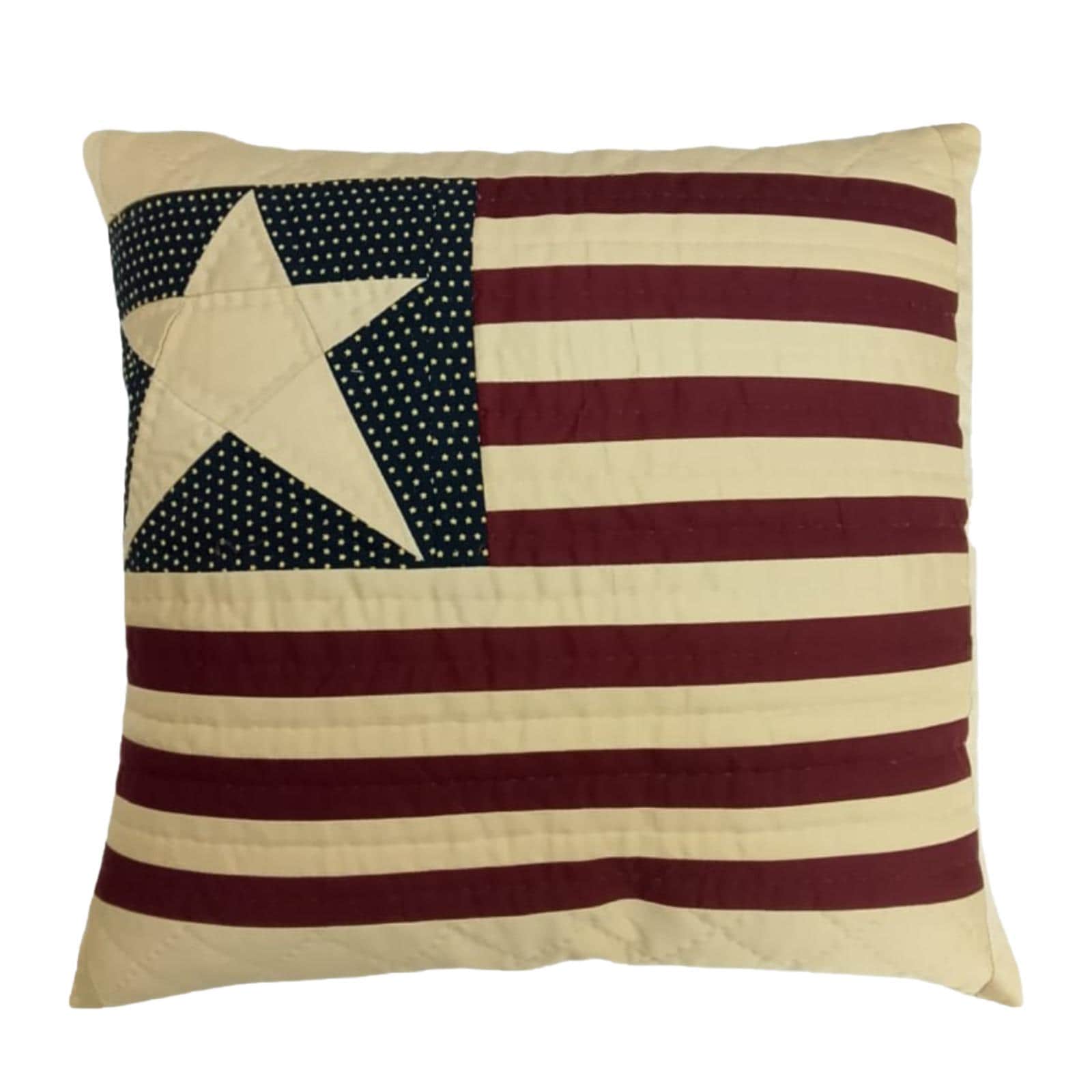 Hand made hand Quilted patchwork pillow cover, cushion, Rustic Americana handmade Star pillow cover by HOME HEART Brands(made in India)