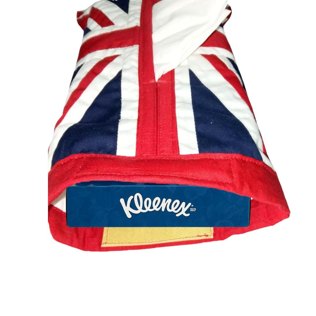Tissue box Cover 8"x12" handcrafted Union Jack patchwork quilted Cover – 100% Cotton by HOME HEART Brands(Made in India)