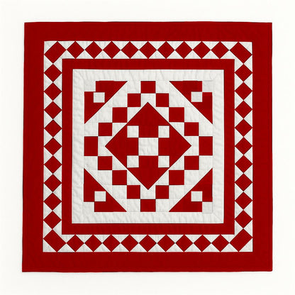 Hand made hand quilted patchwork pillow cover, cushion cover, throw pillow calico red diamond square by HOME HEART Brands(made in India)