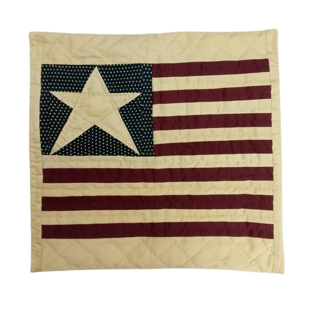 Hand made hand Quilted patchwork pillow cover, cushion, Rustic Americana handmade Star pillow cover by HOME HEART Brands(made in India)