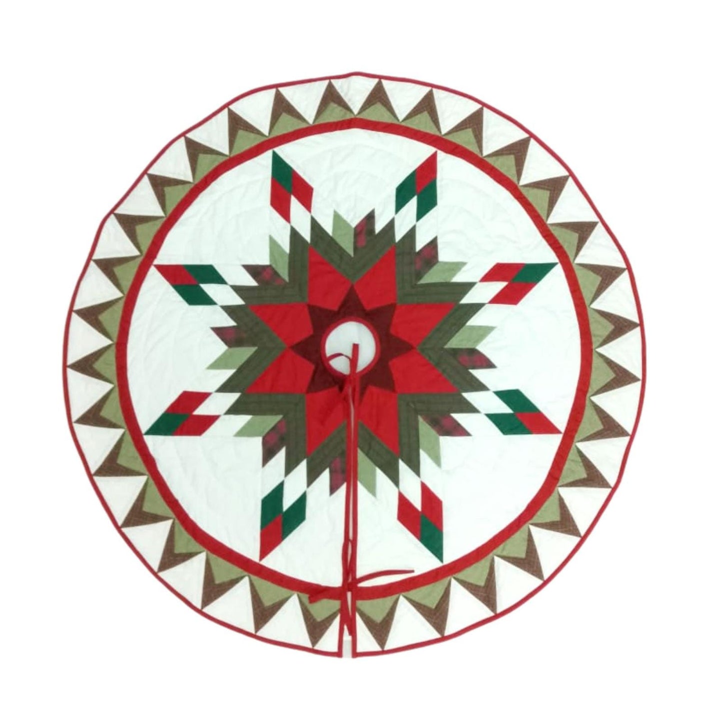 Christmas tree skirt patchwork Lone Star Quilted Christmas Tree Skirt – Calico Patchwork, Handmade by HOME HEART Brands( Made in India)