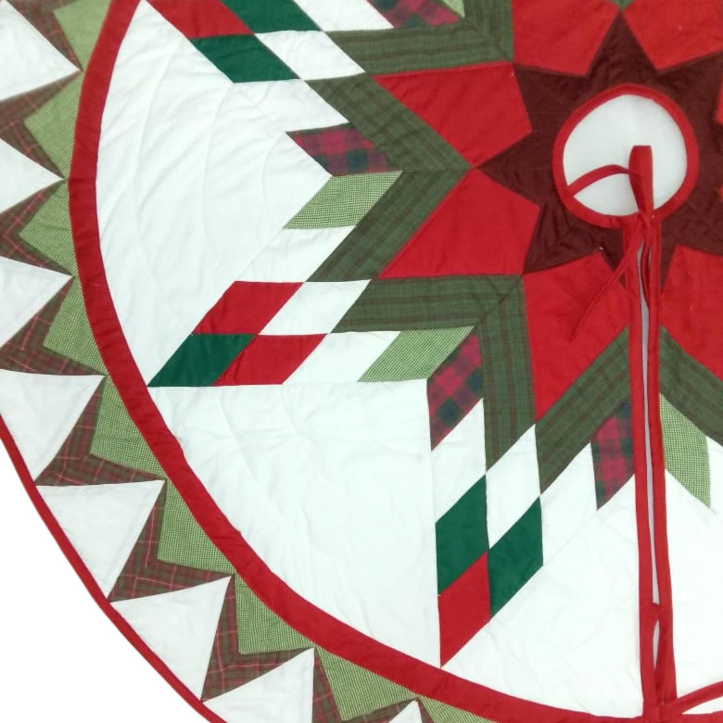 Christmas tree skirt patchwork Lone Star Quilted Christmas Tree Skirt – Calico Patchwork, Handmade by HOME HEART Brands( Made in India)