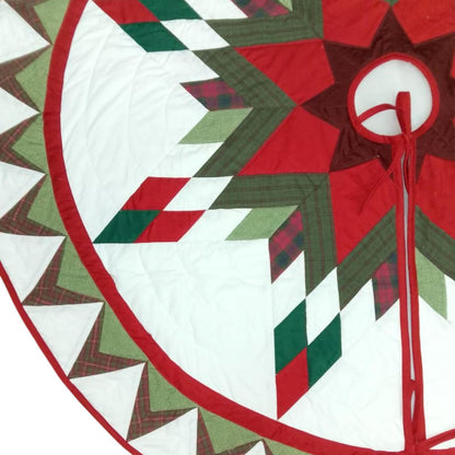 Christmas tree skirt patchwork Lone Star Quilted Christmas Tree Skirt – Calico Patchwork, Handmade by HOME HEART Brands( Made in India)