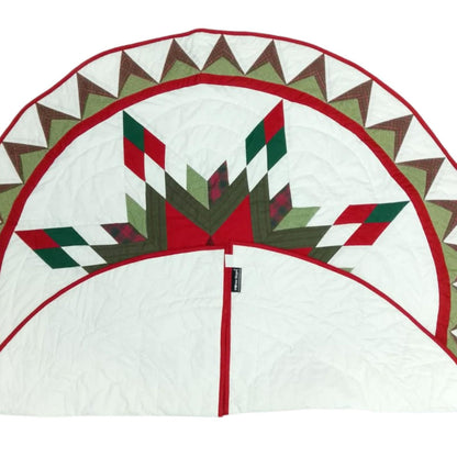 Christmas tree skirt patchwork Lone Star Quilted Christmas Tree Skirt – Calico Patchwork, Handmade by HOME HEART Brands( Made in India)