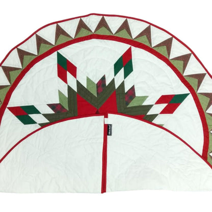 Christmas tree skirt patchwork Lone Star Quilted Christmas Tree Skirt – Calico Patchwork, Handmade by HOME HEART Brands( Made in India)