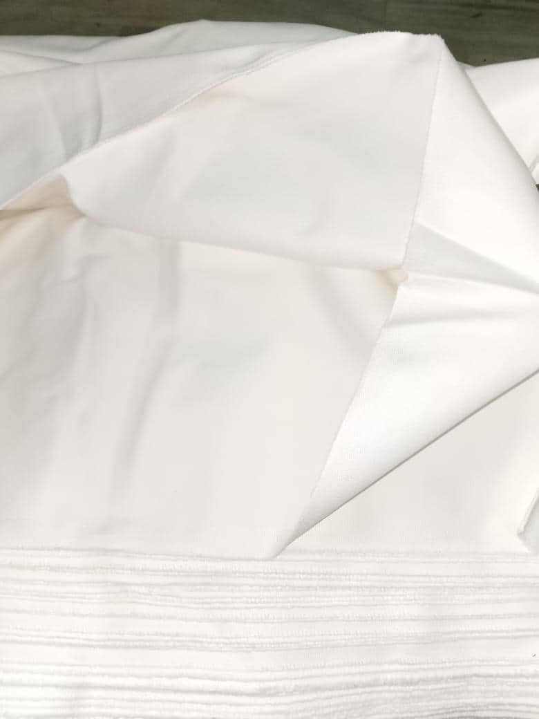 OffWhite Cotton Twill Fabric 58” Wide 490 GSM Ventana Twill Heavyweight Durable yard in cut collection by HOME HEART Brands (Made in India)