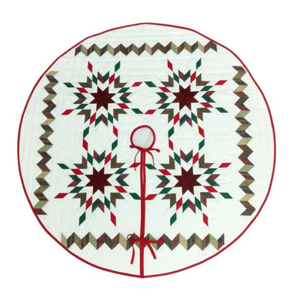 Christmas tree skirt patchwork Star Garland Quilted Christmas Tree Skirt – Calico Patchwork, Handmade by HOME HEART Brands( Made in India)
