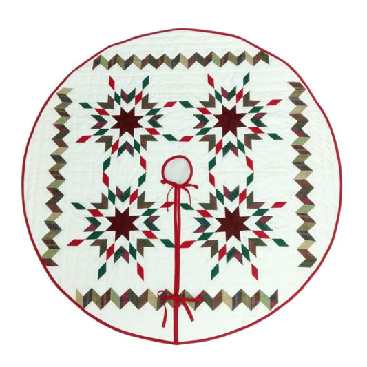 Christmas tree skirt patchwork Star Garland Quilted Christmas Tree Skirt – Calico Patchwork, Handmade by HOME HEART Brands( Made in India)