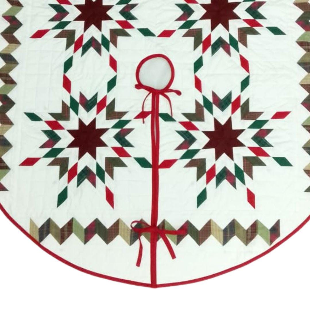 Christmas tree skirt patchwork Star Garland Quilted Christmas Tree Skirt – Calico Patchwork, Handmade by HOME HEART Brands( Made in India)