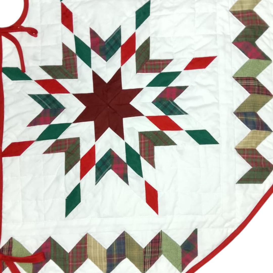 Christmas tree skirt patchwork Star Garland Quilted Christmas Tree Skirt – Calico Patchwork, Handmade by HOME HEART Brands( Made in India)