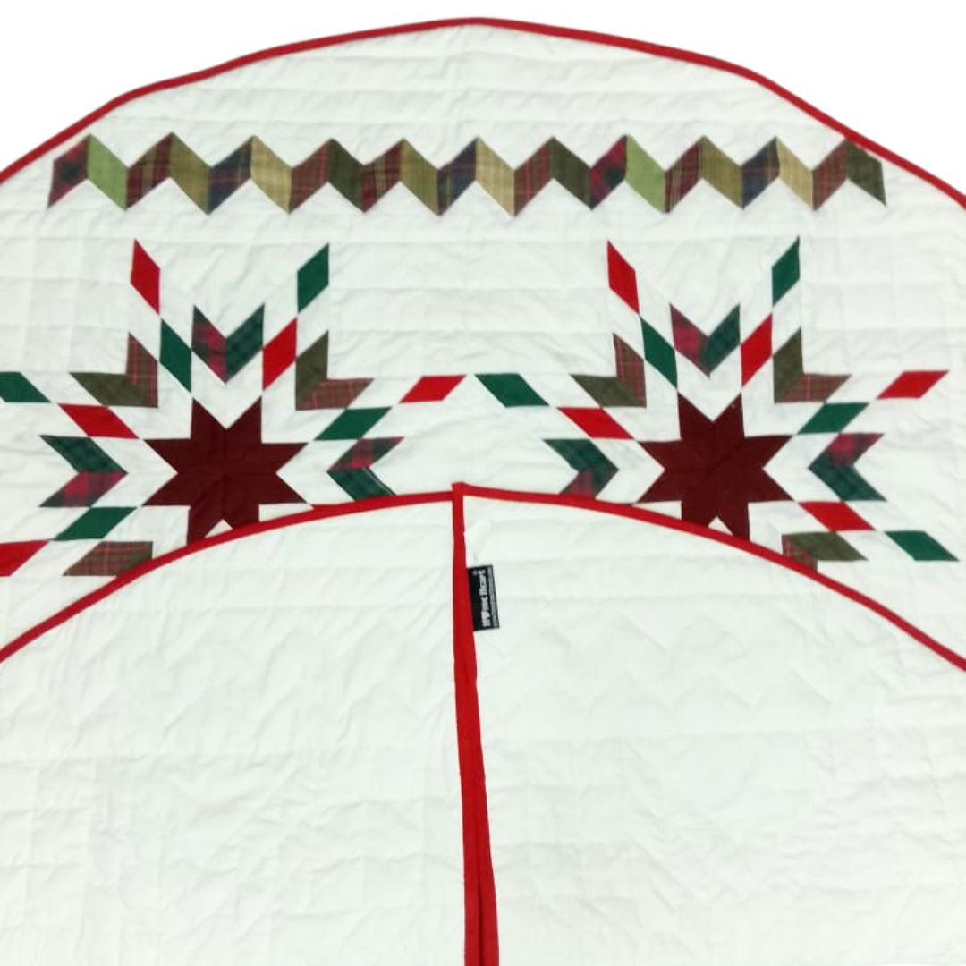 Christmas tree skirt patchwork Star Garland Quilted Christmas Tree Skirt – Calico Patchwork, Handmade by HOME HEART Brands( Made in India)