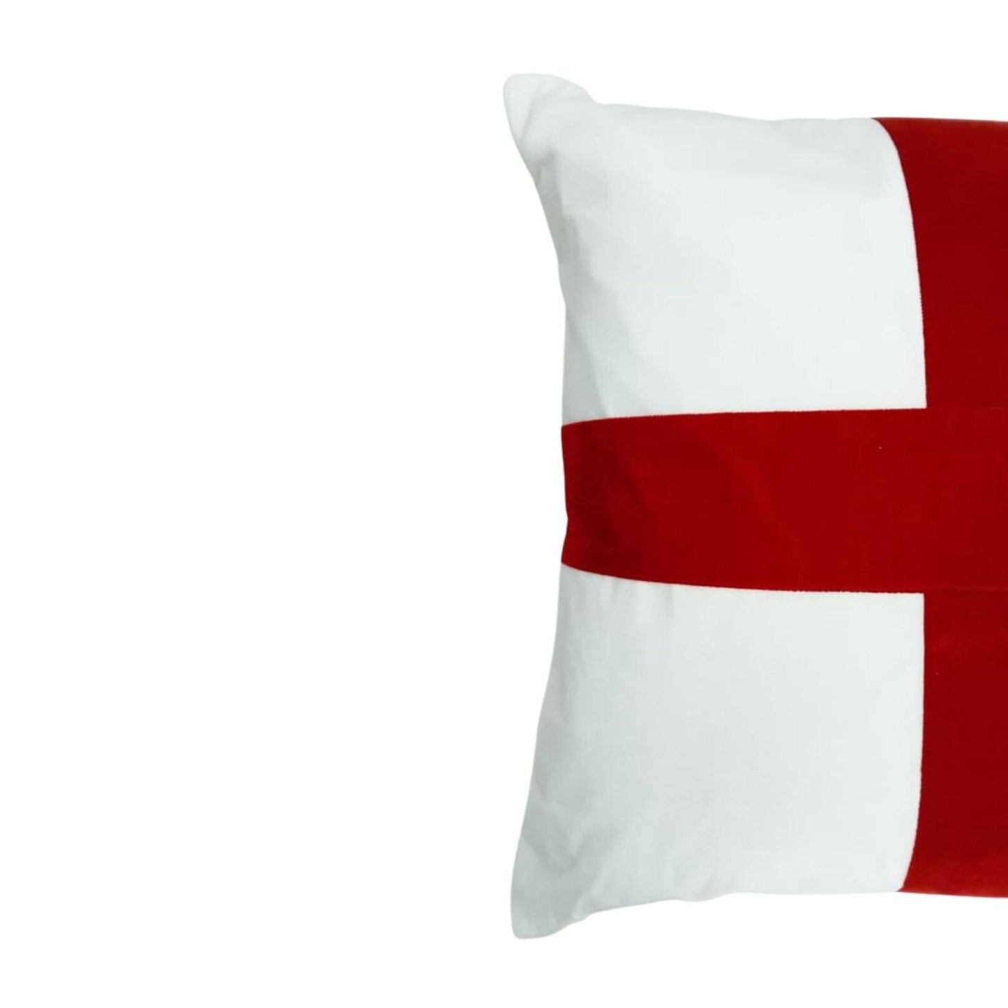 Velvet  England Flag Cross Accent Cushion cover Red White pillow three layer fabric (pillow not included) by HOME HEART Brands made in India