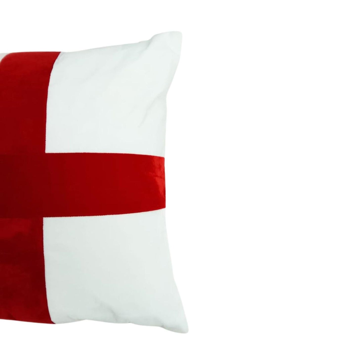 Velvet  England Flag Cross Accent Cushion cover Red White pillow three layer fabric (pillow not included) by HOME HEART Brands made in India