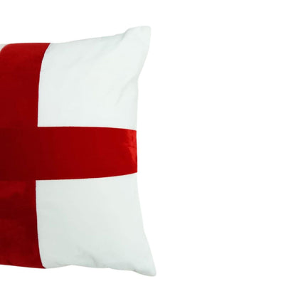 Velvet  England Flag Cross Accent Cushion cover Red White pillow three layer fabric (pillow not included) by HOME HEART Brands made in India