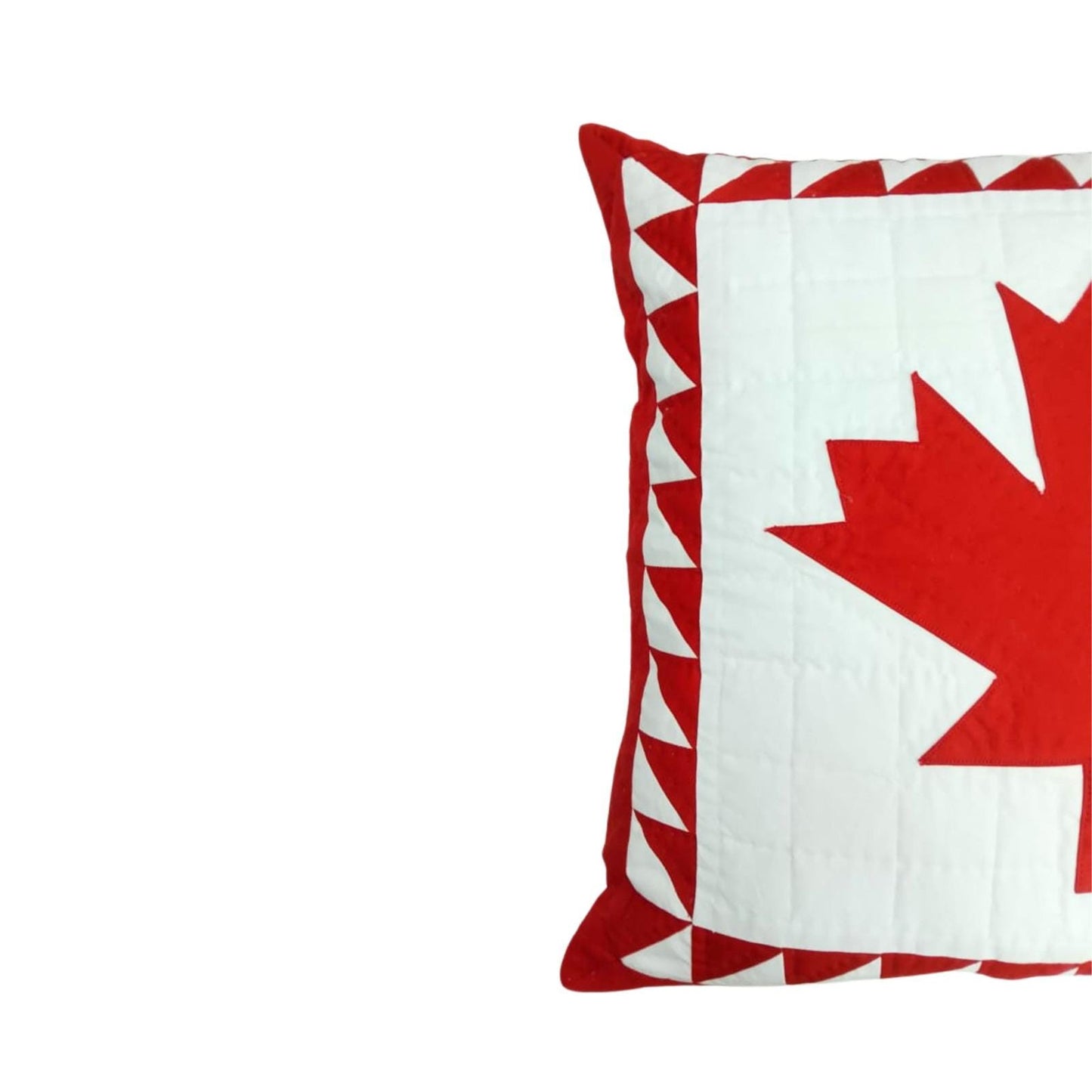 Quilted Maple Glory Quilted Pillow Cover Handcrafted Canadian Charm cushion cover Calico cotton fabric by HOME HEART Brands(made in India)