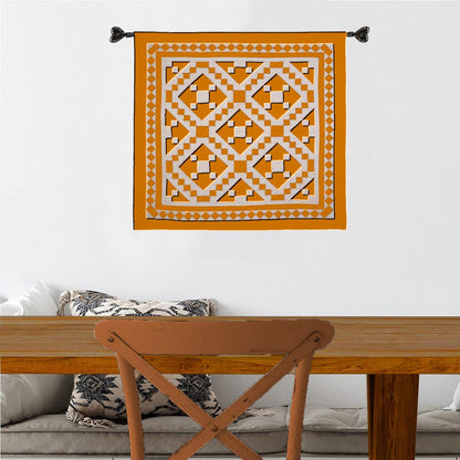 Wall hanging Hand made hand quilted quilt, Throws, Table topper, Baby Quilt  Autumn diamond square cotton Quality by HOME HEART Brands
