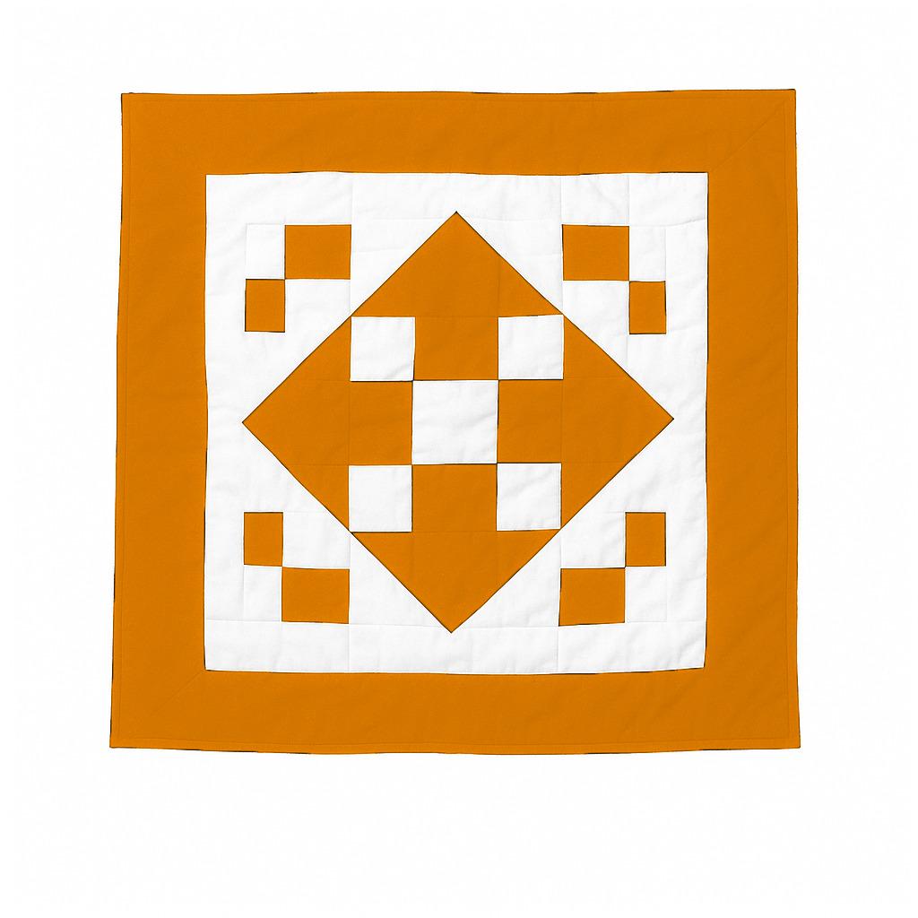 Hand made hand quilted quilt, table accent piece, Table topper Autumn Diamond square quilt 100% Cotton Heirloom Quality by HOME HEART Brands