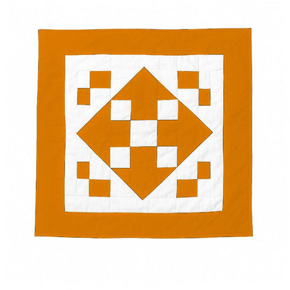 Hand made hand quilted quilt, table accent piece, Table topper Autumn Diamond square quilt 100% Cotton Heirloom Quality by HOME HEART Brands