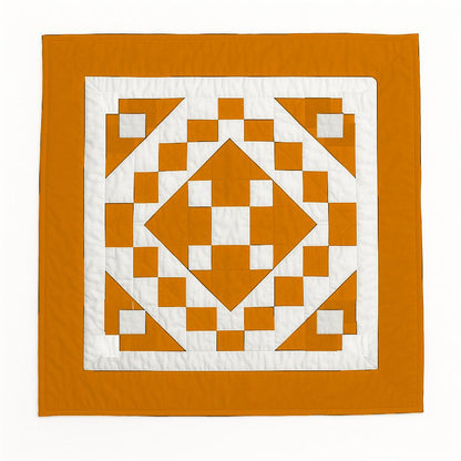Hand made hand quilted quilt, table accent piece, Table topper Autumn Diamond square quilt 100% Cotton Heirloom Quality by HOME HEART Brands