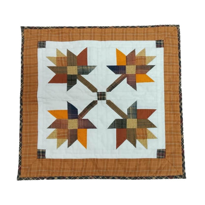 Hand made hand quilted quilt, table accent piece, Table topper Autumn leaves fall quilt 100% Cotton Heirloom Quality by HOME HEART Brands