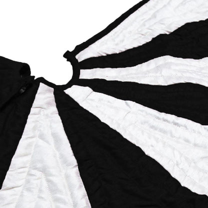 Christmas tree skirt black & white faux silk Holiday Pinwheel Patchwork and intricate quilting thick  tree skirt by HOME HEART Brands