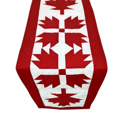 Table runner hand quilted patchwork Table Runner Toppers Canada Flag Bear Paw Quilt Cotton Handmade by HOME HEART Brands (made in INDIA)