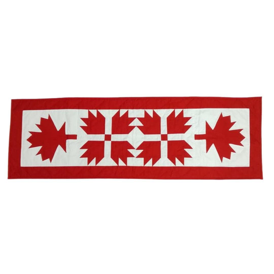 Table runner hand quilted patchwork Table Runner Toppers Canada Flag Bear Paw Quilt Cotton Handmade by HOME HEART Brands (made in INDIA)