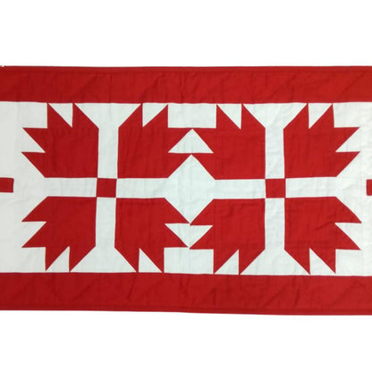 Table runner hand quilted patchwork Table Runner Toppers Canada Flag Bear Paw Quilt Cotton Handmade by HOME HEART Brands (made in INDIA)