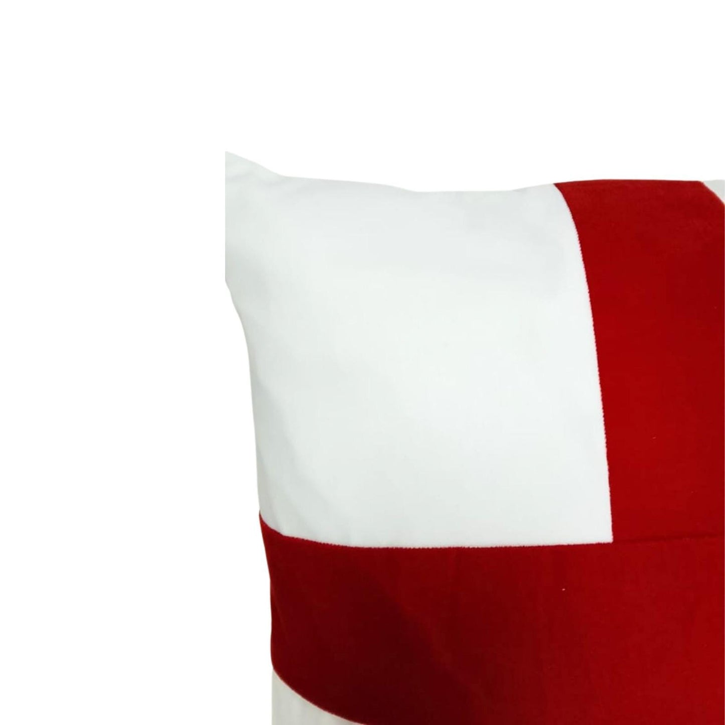 Velvet  England Flag Cross Accent Cushion cover Red White pillow three layer fabric (pillow not included) by HOME HEART Brands made in India
