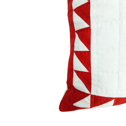 Quilted Maple Glory Quilted Pillow Cover Handcrafted Canadian Charm cushion cover Calico cotton fabric by HOME HEART Brands(made in India)
