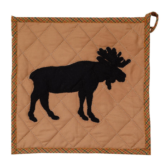 Quilted Pot Holder/Table topper/hot pads Rustic Moose Quilted Pot Holder – 9"x9" Lodge Kitchen Decor  by HOME HEART Brands( Made in India)