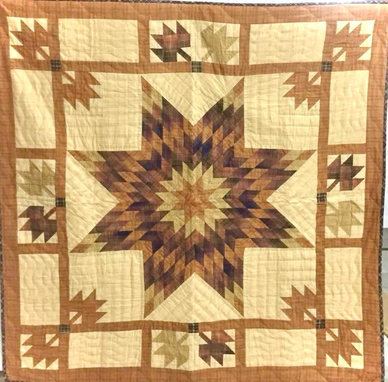 Wall hanging country quilt,Throws,Table topper Hand quilted quilt Autumn splendor 44"x44" Cotton Heirloom Quality by HOME HEART Brands
