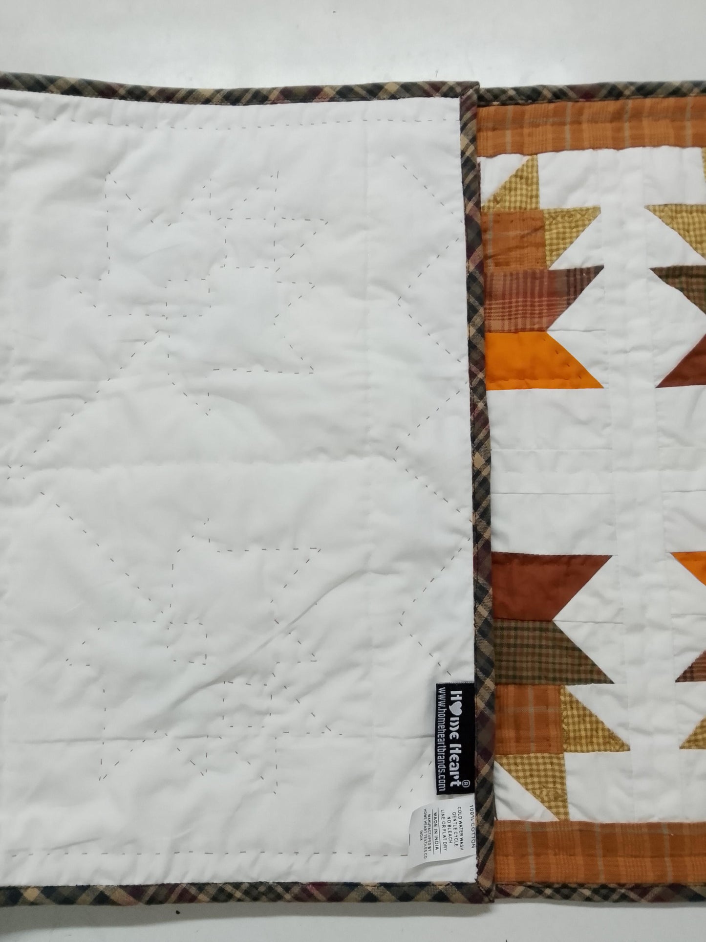 Table runner hand quilted, patchwork, Table Toppers Calico Country Autumn Leaf Patchwork Table runner by HOME HEART Brands(made in INDIA)