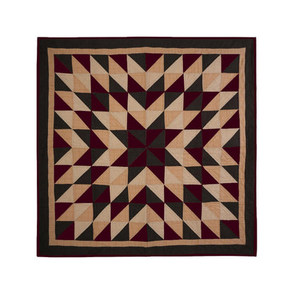 Hand made Hand quilted Throw Quilt, Table Toppers 44"x44" primitive Broken star patchwork Cotton quilt by Home Heart brands (Made in India)