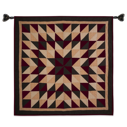 Hand made Hand quilted Throw Quilt, Table Toppers 44"x44" primitive Broken star patchwork Cotton quilt by Home Heart brands (Made in India)
