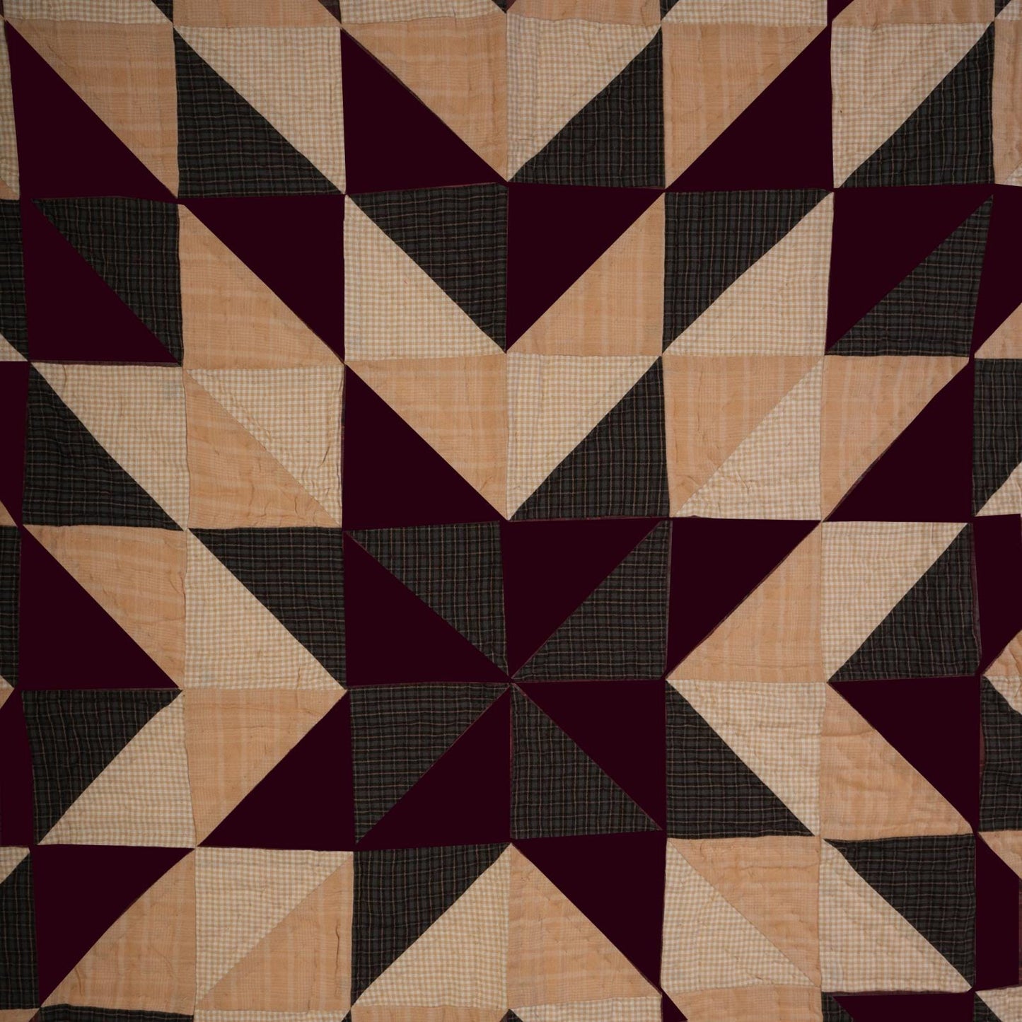 Hand made Hand quilted Throw Quilt, Table Toppers 44"x44"  primitive Broken star patchwork Cotton quilt by Home Heart brands (Made in India)