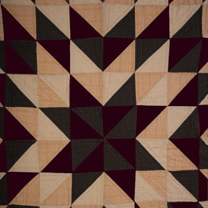 Hand made Hand quilted Throw Quilt, Table Toppers 44"x44"  primitive Broken star patchwork Cotton quilt by Home Heart brands (Made in India)