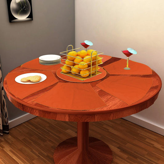 Wedge placemat, table mat orange Autumn color Fan-Shaped Wedge Duck Cotton sturdy Canvas 10oz by HOME HEART Brands( Made in India)