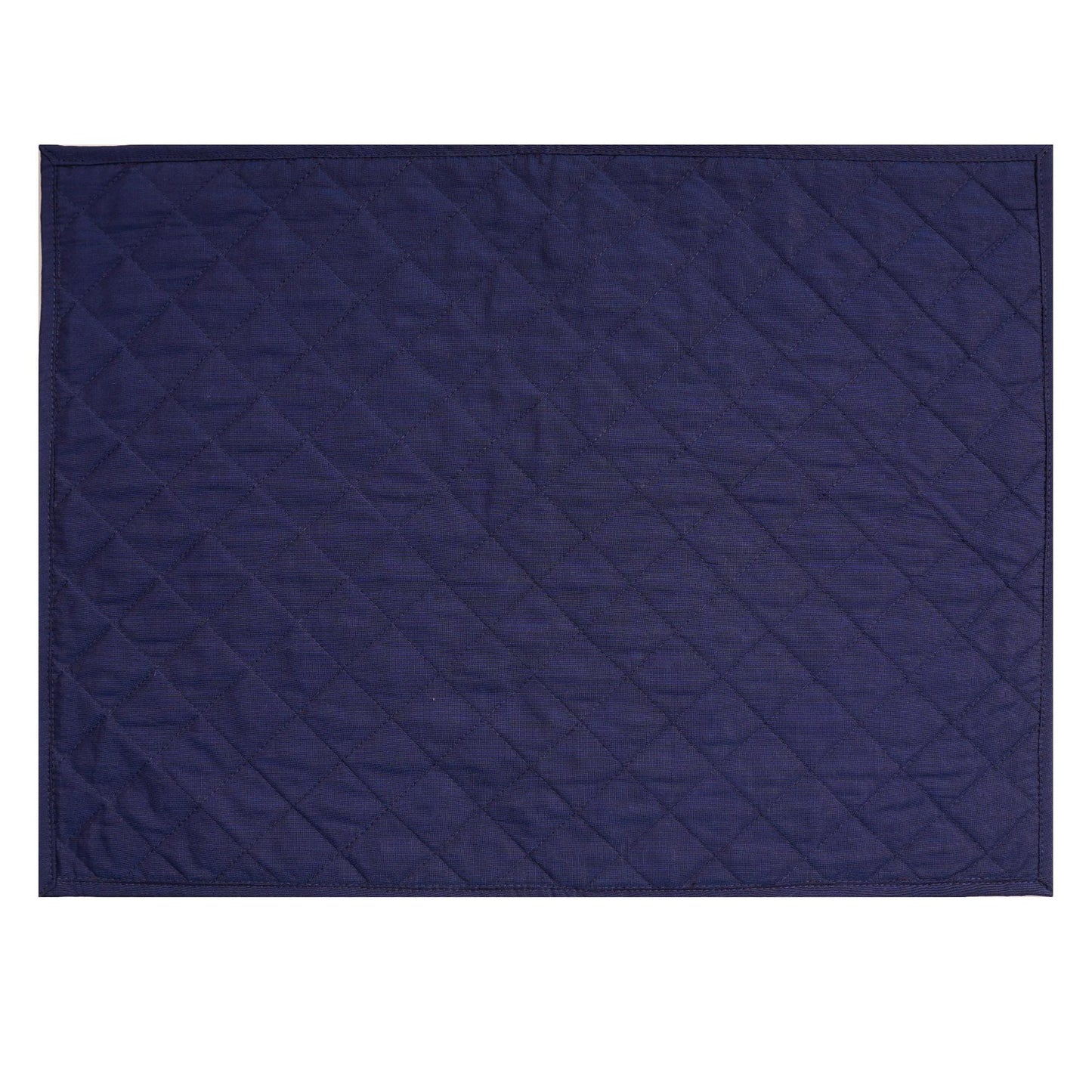 Quilted placemat table mat Navy blue 100% cotton chambray 14"X19" by HOME HEART Brands (made in INDIA)