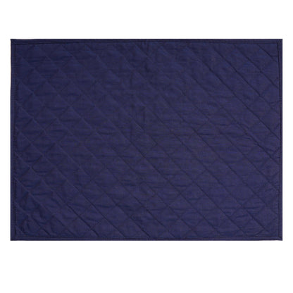Quilted placemat table mat Navy blue 100% cotton chambray 14"X19" by HOME HEART Brands (made in INDIA)