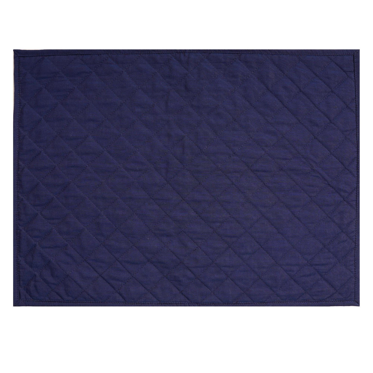 Quilted placemat table mat Navy blue 100% cotton chambray 14"X19" by HOME HEART Brands (made in INDIA)