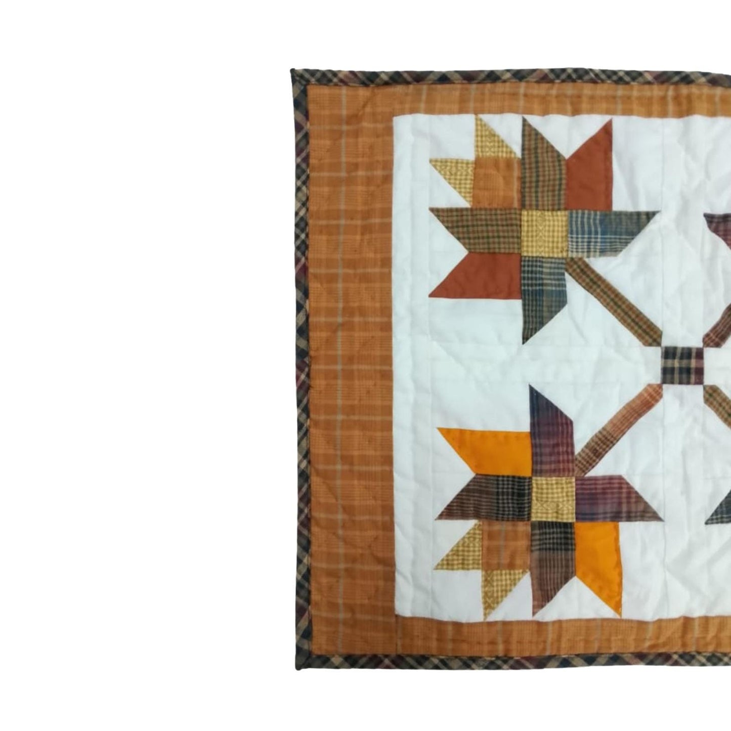 Hand made hand quilted crafted placemats, tablemats, table topper, patchwork Autumn leaves 14"X19" by HOME HEART Brands (Made in India)